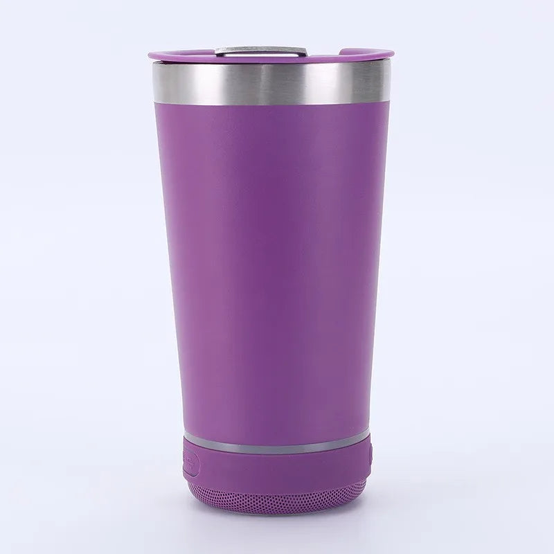 Vaso térmico de acero inoxidable con parlante Bluetooth